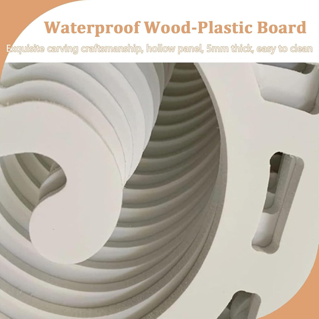 Hanging Room Divider Panels, 24 Pieces Wood-Plastic Screen Panels Wall Divider Partition Home Office Decoration (Natural)