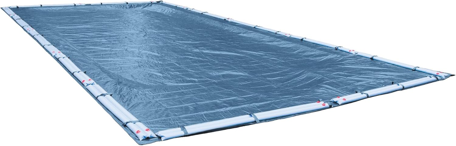 Robelle 20 x 40 ft Professional Blue Winter Pool Cover for Inground Pools, 5 ft Overlap (25 x 45 ft Cover Size), Solid 12 x 12 Scrim, 3.7 oz/yd2, 15-Year Warranty, Style: 272040R