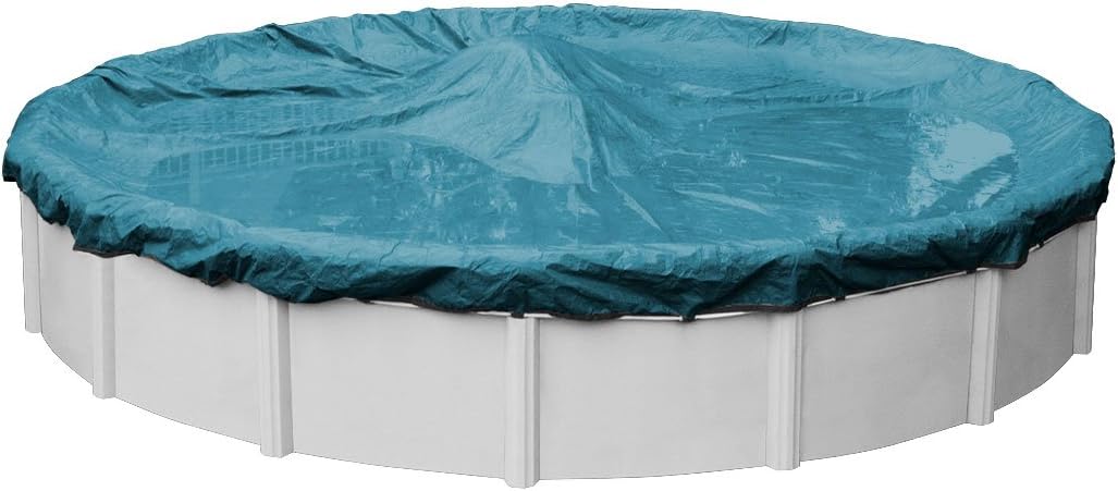 Robelle 30 ft Heavy Duty Blue Winter Pool Cover for Above Ground Pools, 4 ft Overlap (34 ft Cover Size), Solid 8 x 8 Scrim, 2.36 oz/yd2, 10-Year Warranty, Style: 3530-4