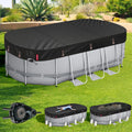 QH.HOME Winter Round Pool Cover for 18 Ft Bestway/Intex/Coleman Frame Above Ground Pool, [Excellent Windproof ] with Fast Tightening Patented Ratchet& Weight-Bearing Rings,Cold and UV Resistant