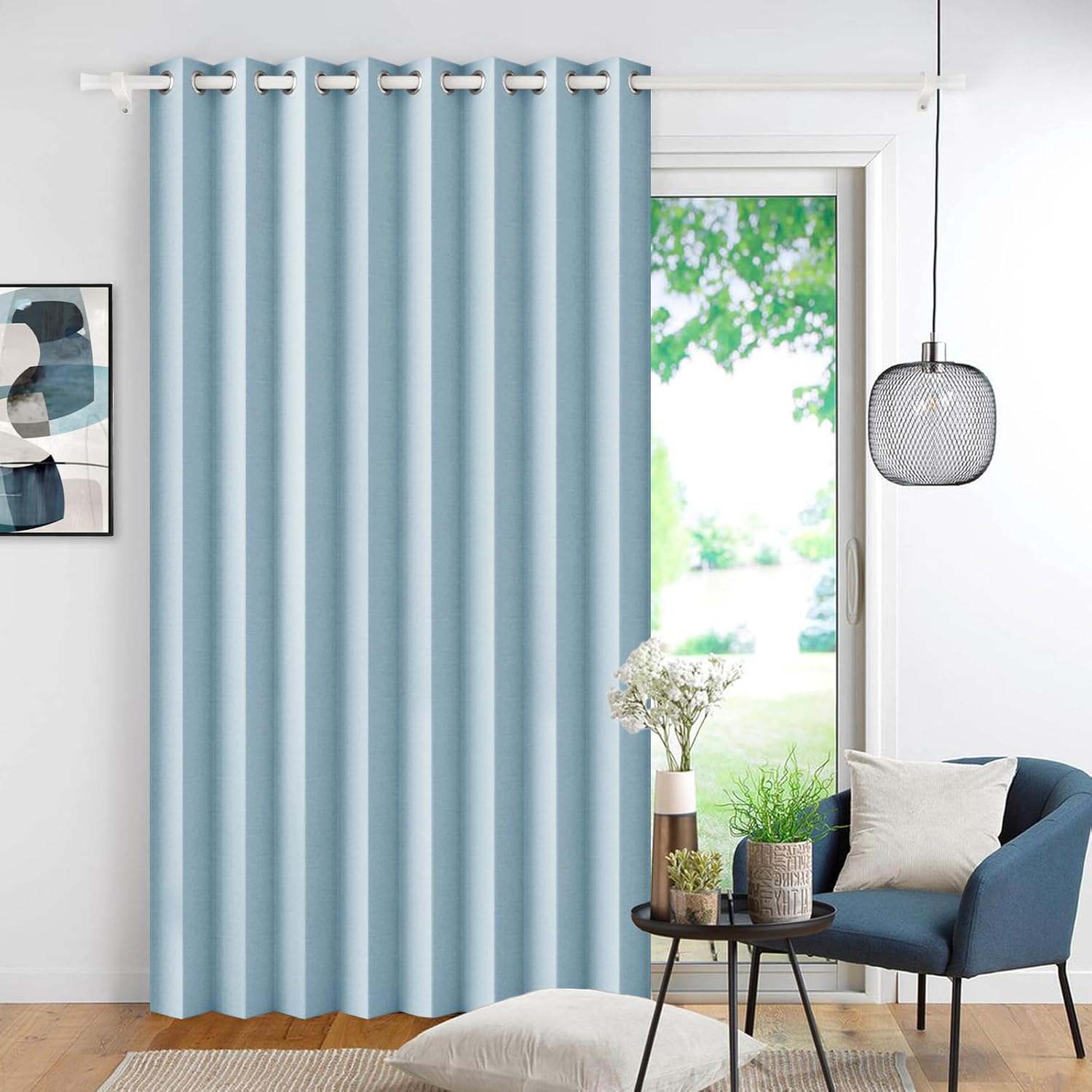 100% Blackout Accordion Style Door Curtain for Doorways Privacy Magnetic Door Curtain, Temporary Doors for A Room Privacy, 1 Panel, W45 x L80, Black