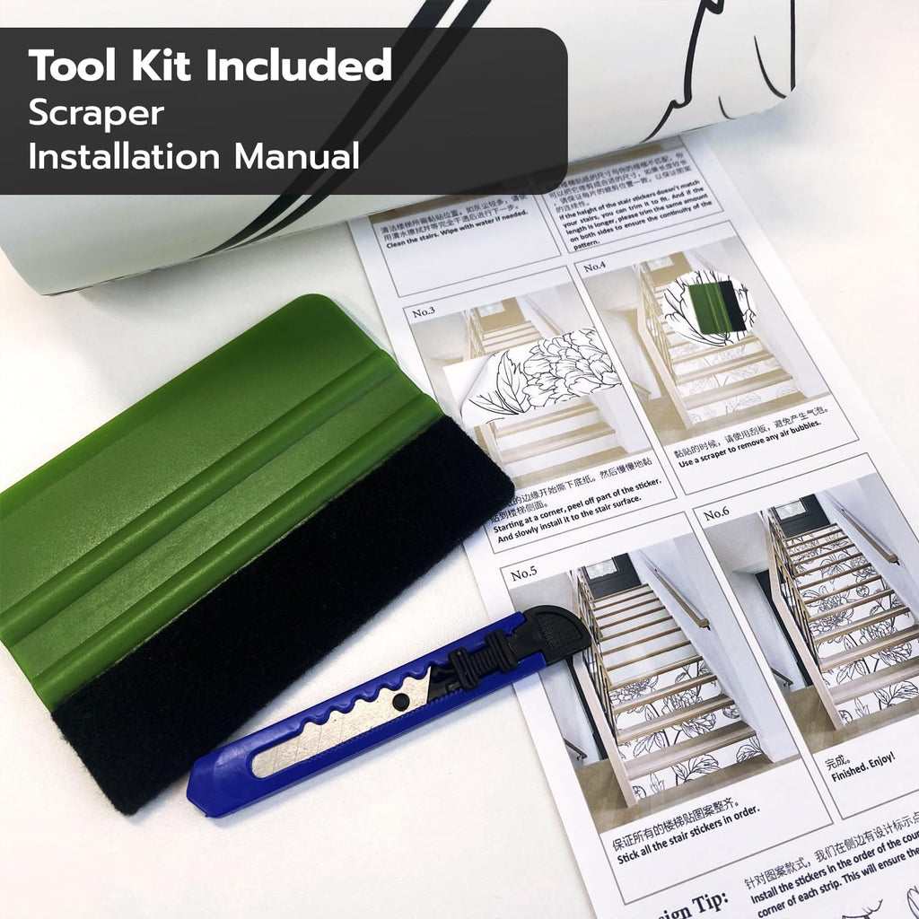 funlife 14 Strips Pure White Stair Riser Decals Peel and Stick, White Stair Riser Stickers Self Adhesive Vinyl Stairway Stickers for Entryway, Staircase Step Decals for Home Decor, 7.09“ x 47.24"