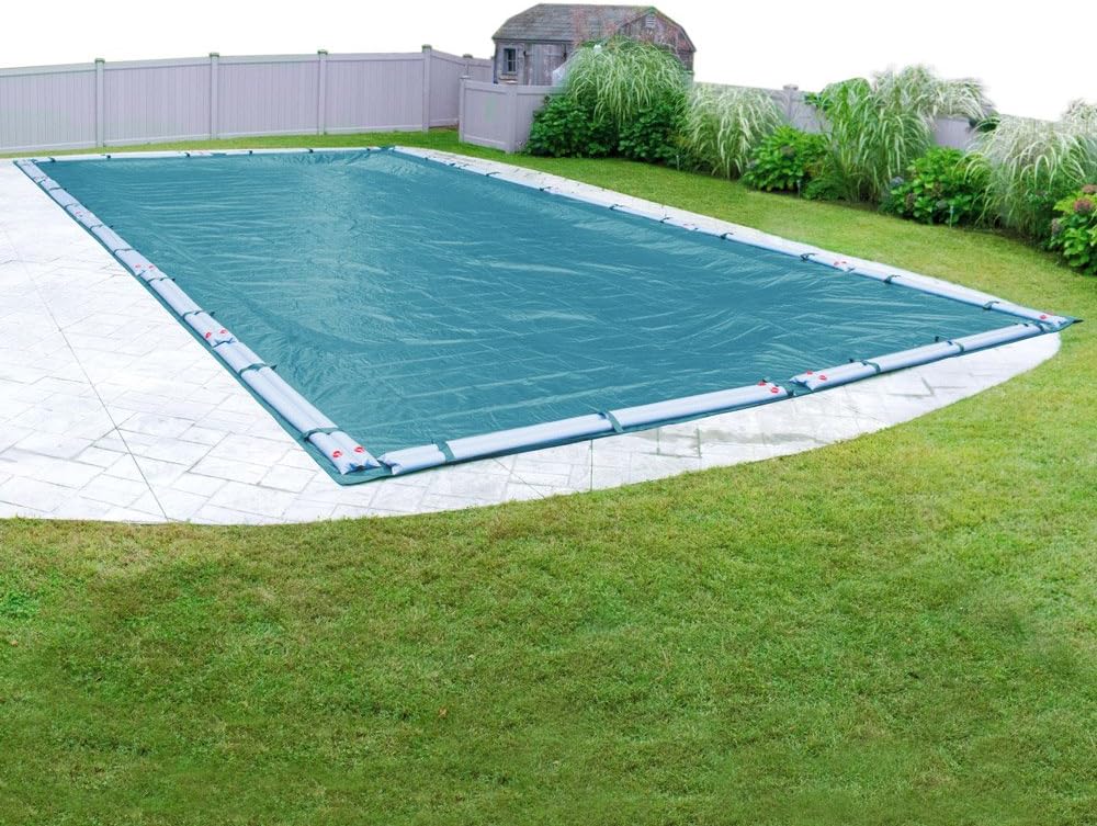 Robelle 20 x 40 ft Heavy Duty Blue Winter Pool Cover for Inground Pools, 5 ft Overlap (25 x 45 ft Cover Size), Solid 8 x 8 Scrim, 2.36 oz/yd2, 10-Year Warranty, Style: 352040R