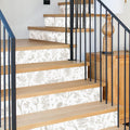 funlife 15Pcs Vinyl Peel and Stick Stair Riser Stickers, Self-Adhesive Staircase Riser Decals, 39.37"x7.09" Botanical Flowers and Meadow