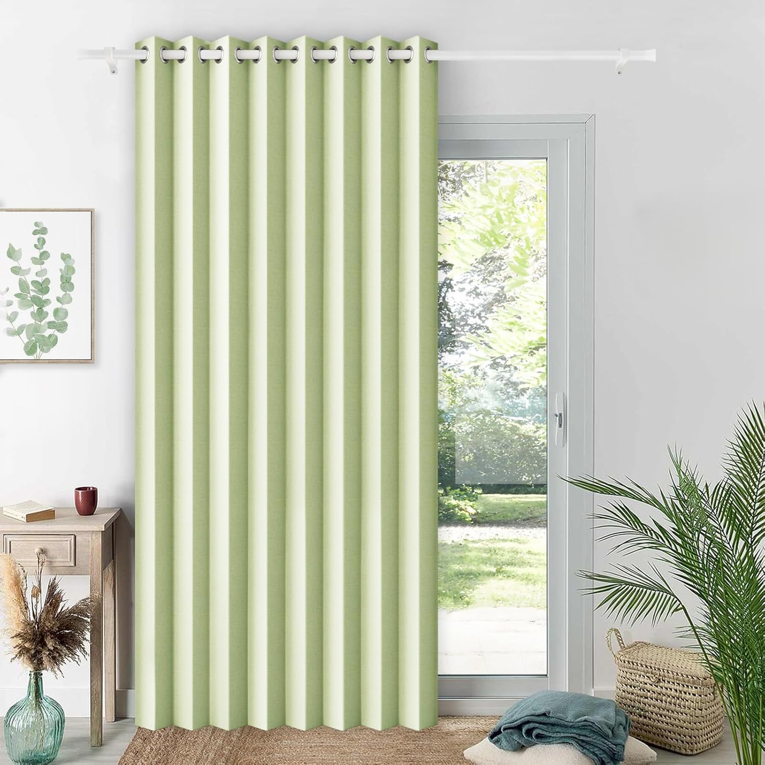 100% Blackout Accordion Style Door Curtain for Doorways Privacy Magnetic Door Curtain, Temporary Doors for A Room Privacy, 1 Panel, W45 x L80, Black