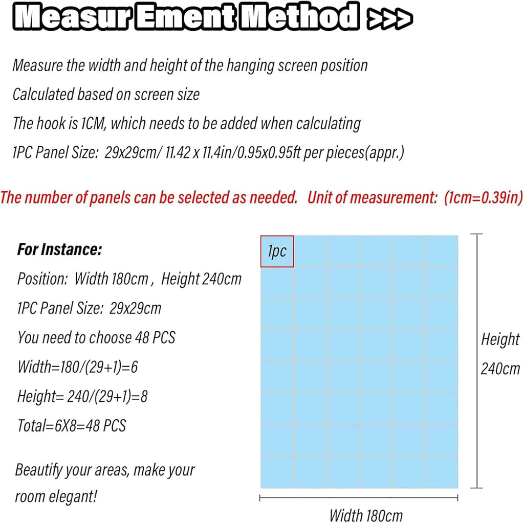Hanging Room Divider Panels, 24 Pieces Wood-Plastic Screen Panels Wall Divider Partition Home Office Decoration (Natural)