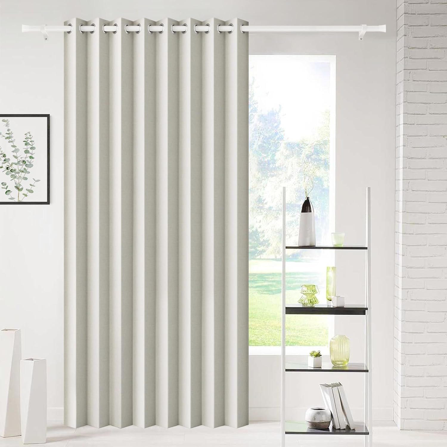 100% Blackout Accordion Style Door Curtain for Doorways Privacy Magnetic Door Curtain, Temporary Doors for A Room Privacy, 1 Panel, W45 x L80, Black