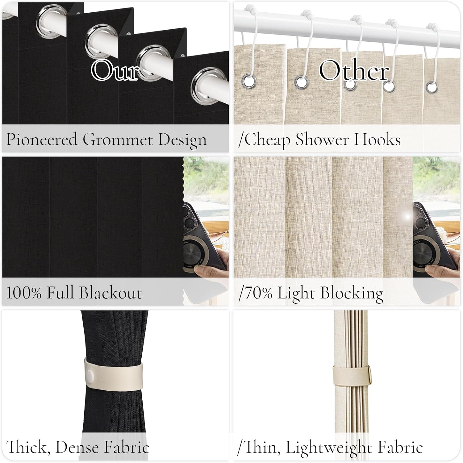 100% Blackout Accordion Style Door Curtain for Doorways Privacy Magnetic Door Curtain, Temporary Doors for A Room Privacy, 1 Panel, W45 x L80, Black