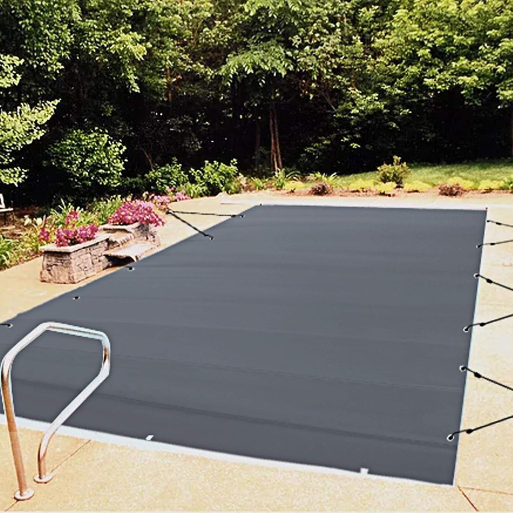 VEVOR Inground Pool Safety Cover, 16 ft x 32 ft Rectangular Winter Pool Cover, Triple Stitched, High Strength Mesh PP Material with Good Rain Permeability (Fit 16x32ft Pools)