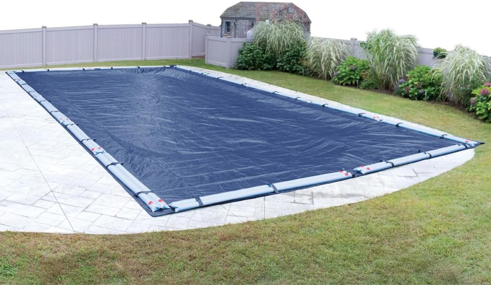 Robelle 20 x 40 ft Professional Blue Winter Pool Cover for Inground Pools, 5 ft Overlap (25 x 45 ft Cover Size), Solid 12 x 12 Scrim, 3.7 oz/yd2, 15-Year Warranty, Style: 272040R