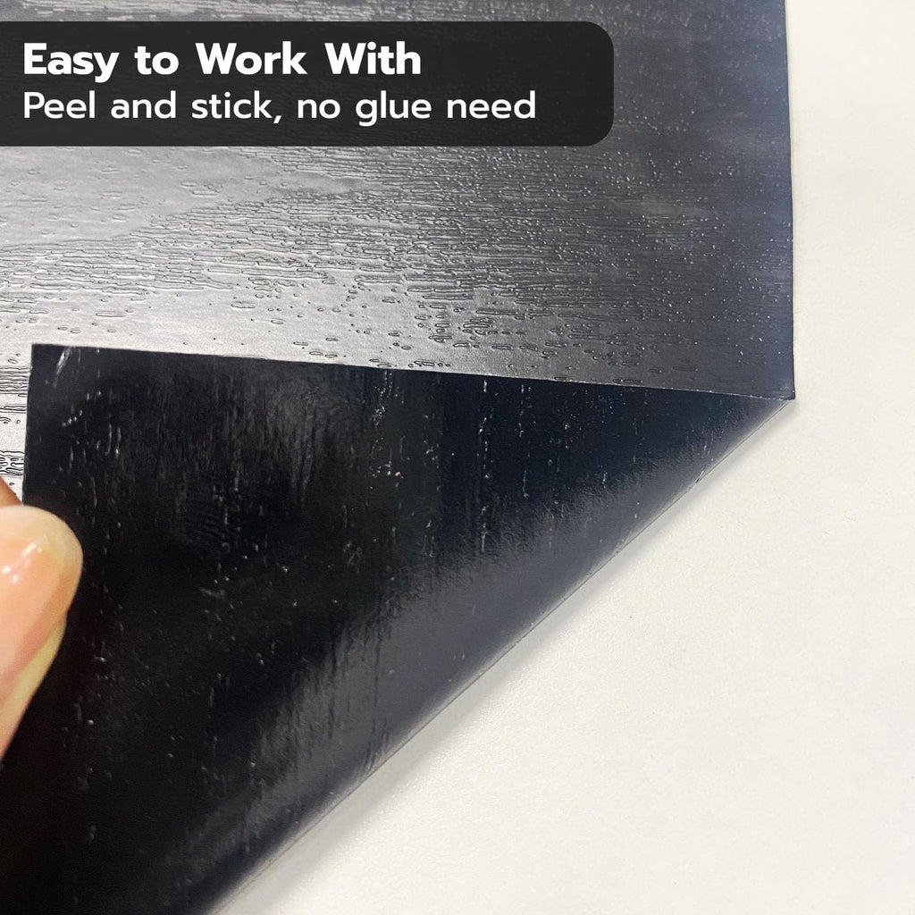 funlife Long Strip Faux Black Wood Stair Riser Decals Peel and Stick, Black Stair Riser Stickers Self Adhesive Vinyl Stairway Stickers for Entryway, Staircase Step Decals for Home Decor, 7.87"X590.55"