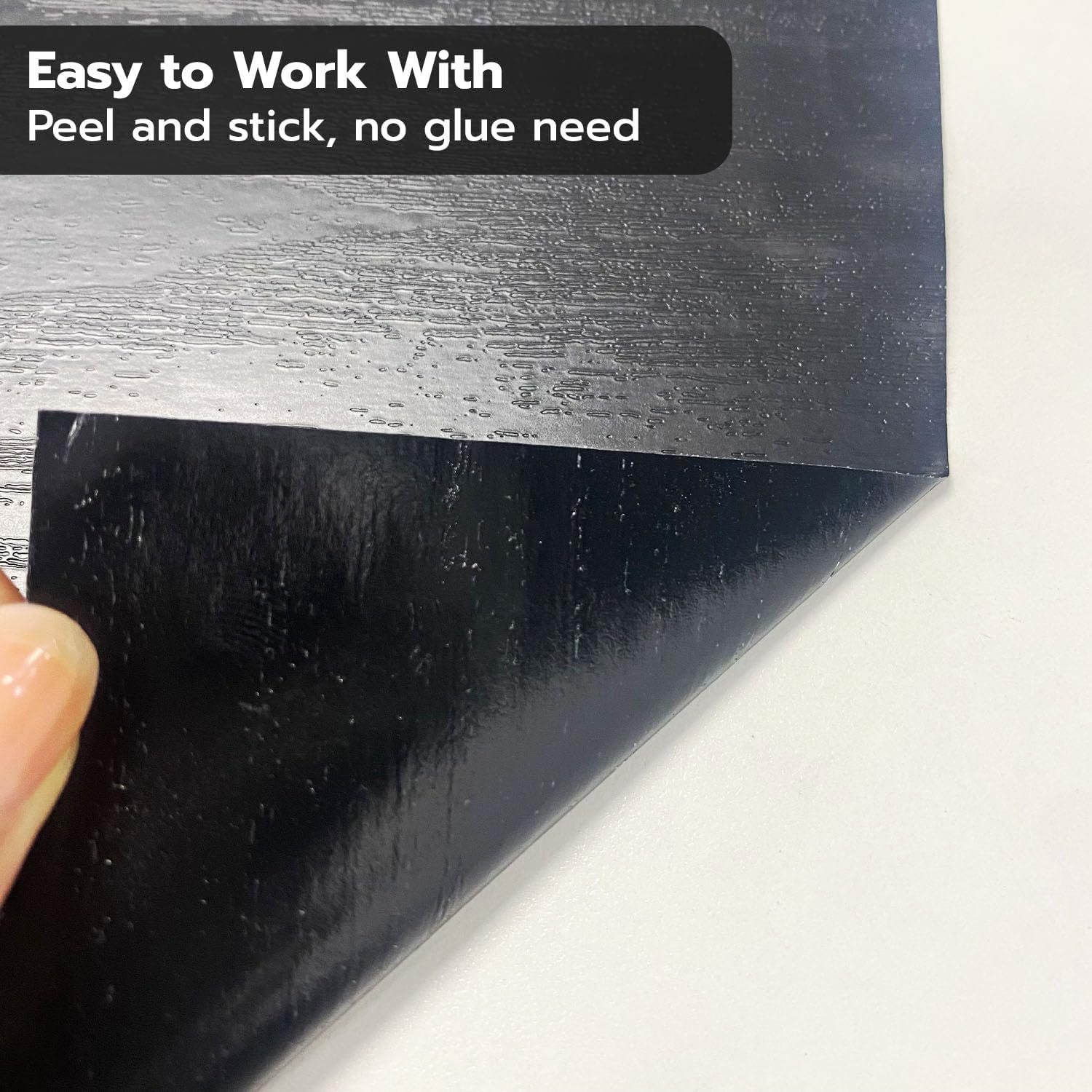 funlife Long Strip Faux Black Wood Stair Riser Decals Peel and Stick, Black Stair Riser Stickers Self Adhesive Vinyl Stairway Stickers for Entryway, Staircase Step Decals for Home Decor, 7.87"X590.55"