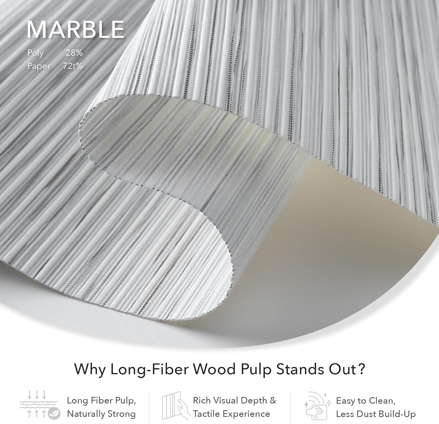 GoDear Design Adjustable Vertical Blinds for Patio Doors, Panel Track Blinds for Indoor Windows and Room Dividers, Extendable Track from 45.8" to 86" W, Trimmable Panel Curtains Up to 96" H, Marble