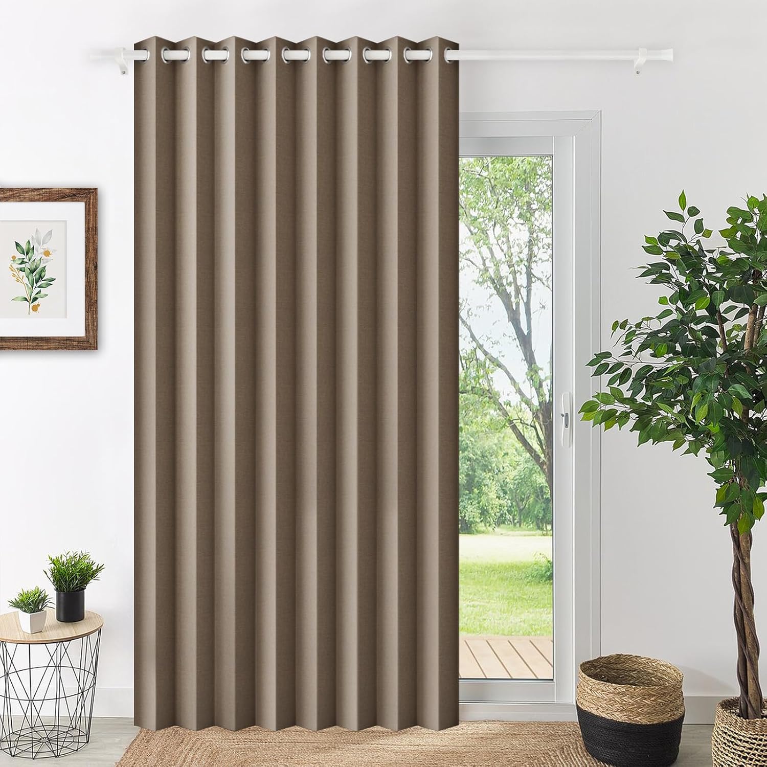 100% Blackout Accordion Style Door Curtain for Doorways Privacy Magnetic Door Curtain, Temporary Doors for A Room Privacy, 1 Panel, W45 x L80, Black