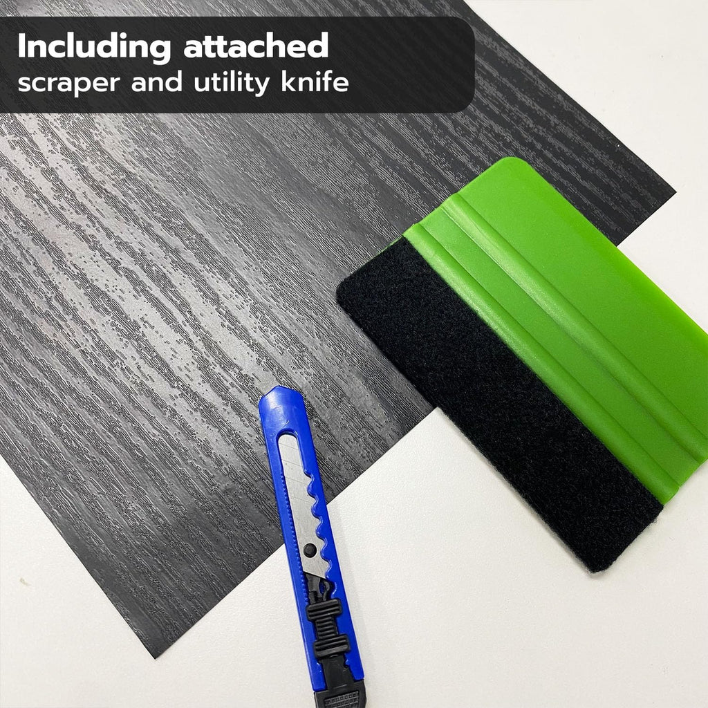 funlife Long Strip Faux Black Wood Stair Riser Decals Peel and Stick, Black Stair Riser Stickers Self Adhesive Vinyl Stairway Stickers for Entryway, Staircase Step Decals for Home Decor, 7.87"X590.55"