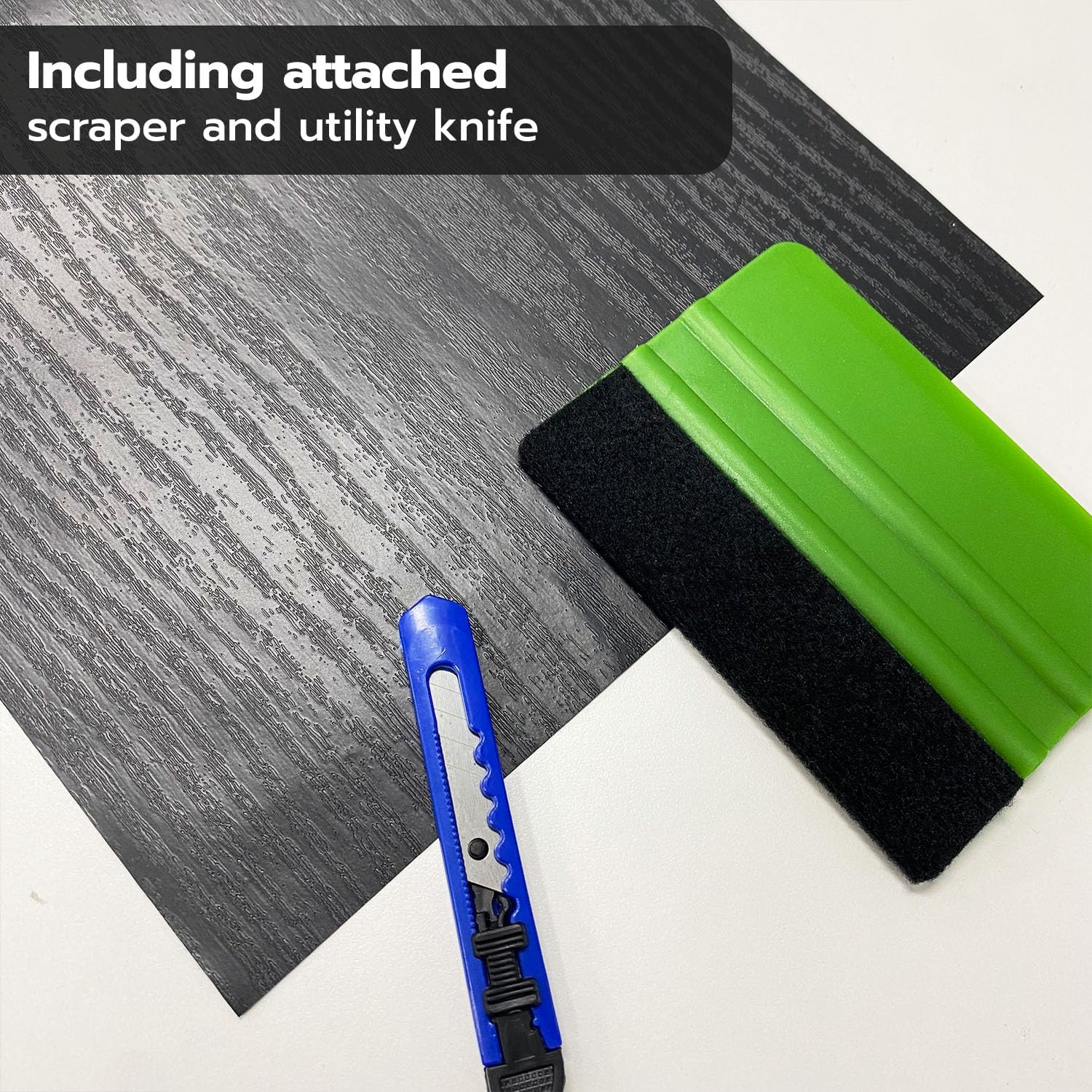 funlife Long Strip Faux Black Wood Stair Riser Decals Peel and Stick, Black Stair Riser Stickers Self Adhesive Vinyl Stairway Stickers for Entryway, Staircase Step Decals for Home Decor, 7.87"X590.55"