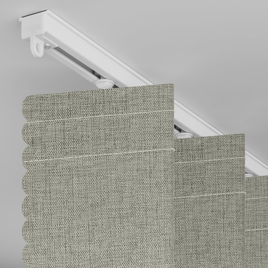 AJAZZ 100% Blackout Magnetic Accordion Door Curtain - Invisible Folding Panel for Bedroom, Living Room, Doorway - Curtain Sets Includes Tracks (1 Panel, 43W x 79L, Grey)