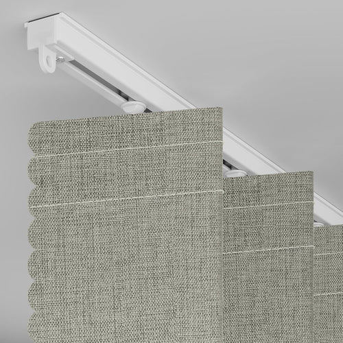 AJAZZ 100% Blackout Magnetic Accordion Door Curtain - Invisible Folding Panel for Bedroom, Living Room, Doorway - Curtain Sets Includes Tracks (1 Panel, 43W x 79L, Grey)