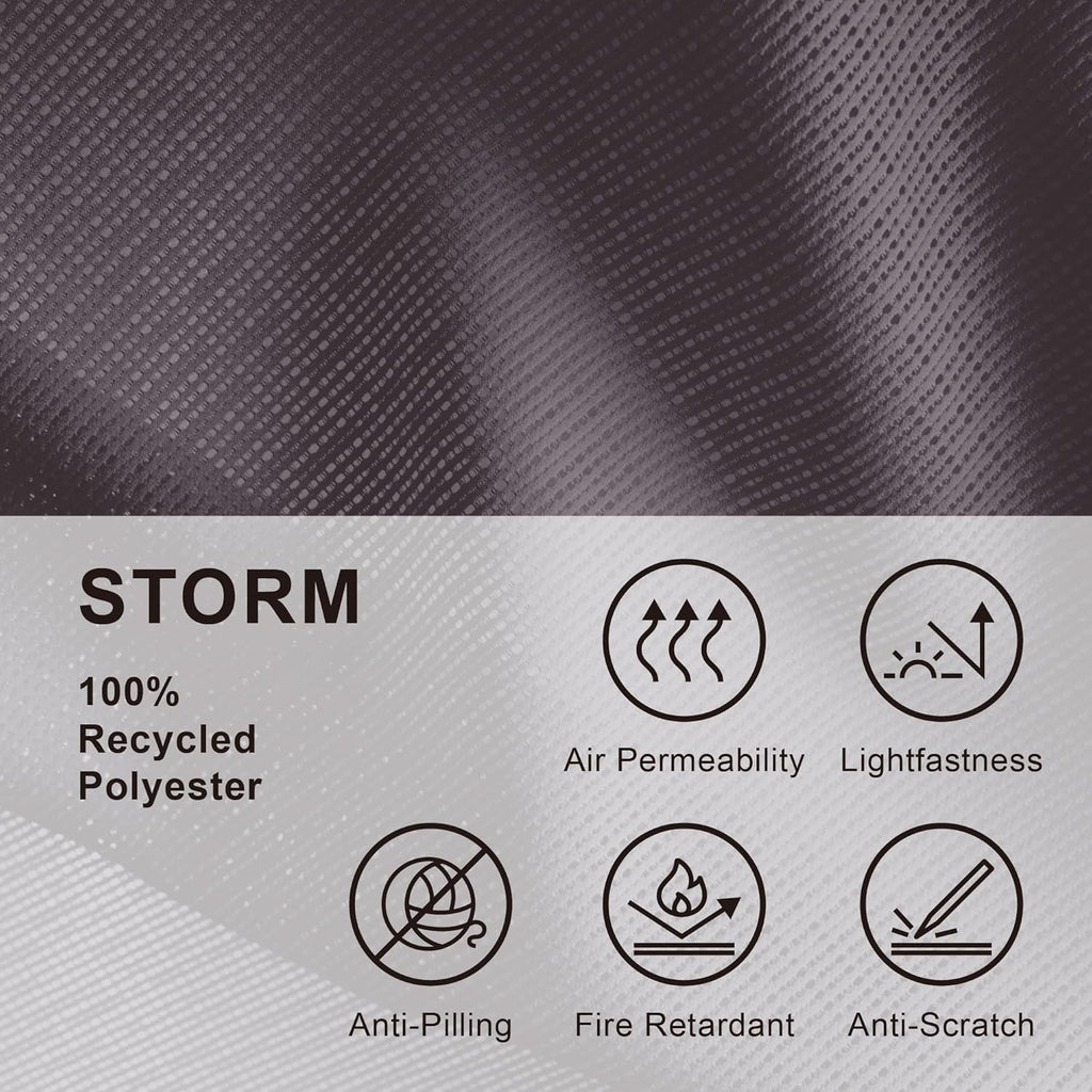 DECOLAB Hanging Panel Room Divider, Ceiling Mount Suspension Partition Panels for Open Floor Living, Bedroom, Office, Space Saving, 36" W x 96" L, Set of 2, Storm