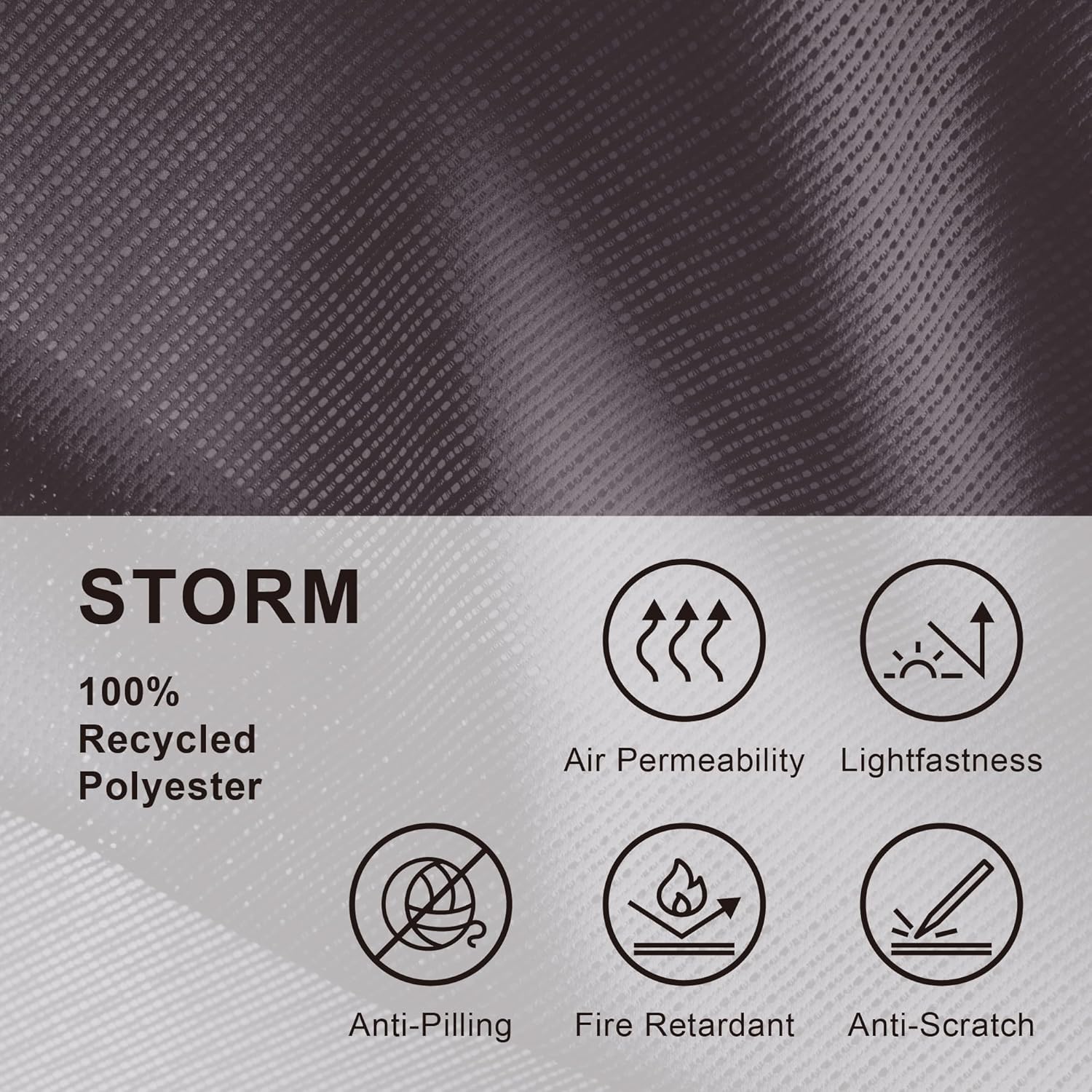 DECOLAB Hanging Panel Room Divider, Ceiling Mount Suspension Partition Panels for Open Floor Living, Bedroom, Office, Space Saving, 36" W x 96" L, Set of 2, Storm