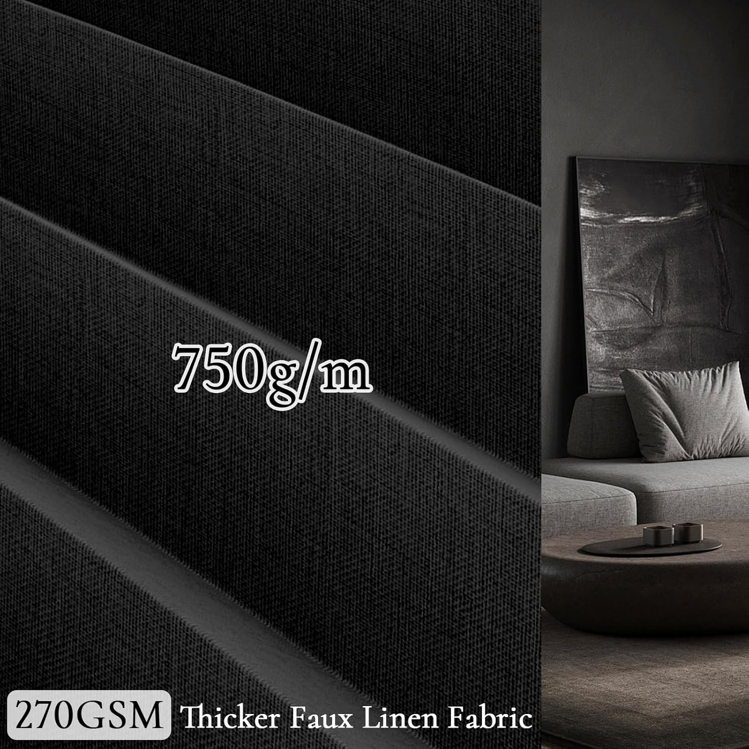 100% Blackout Accordion Style Door Curtain for Doorways Privacy Magnetic Door Curtain, Temporary Doors for A Room Privacy, 1 Panel, W45 x L80, Black