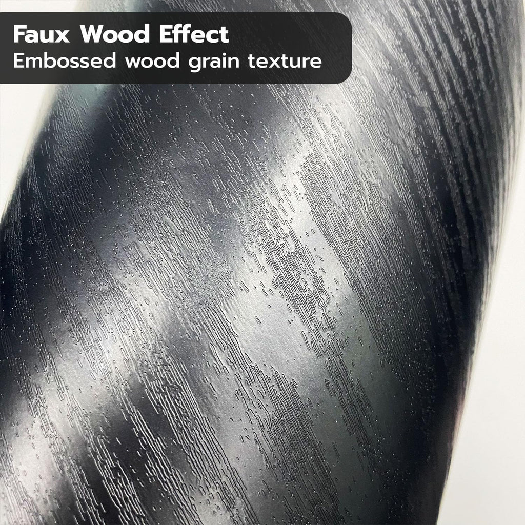 funlife Long Strip Faux Black Wood Stair Riser Decals Peel and Stick, Black Stair Riser Stickers Self Adhesive Vinyl Stairway Stickers for Entryway, Staircase Step Decals for Home Decor, 7.87"X590.55"