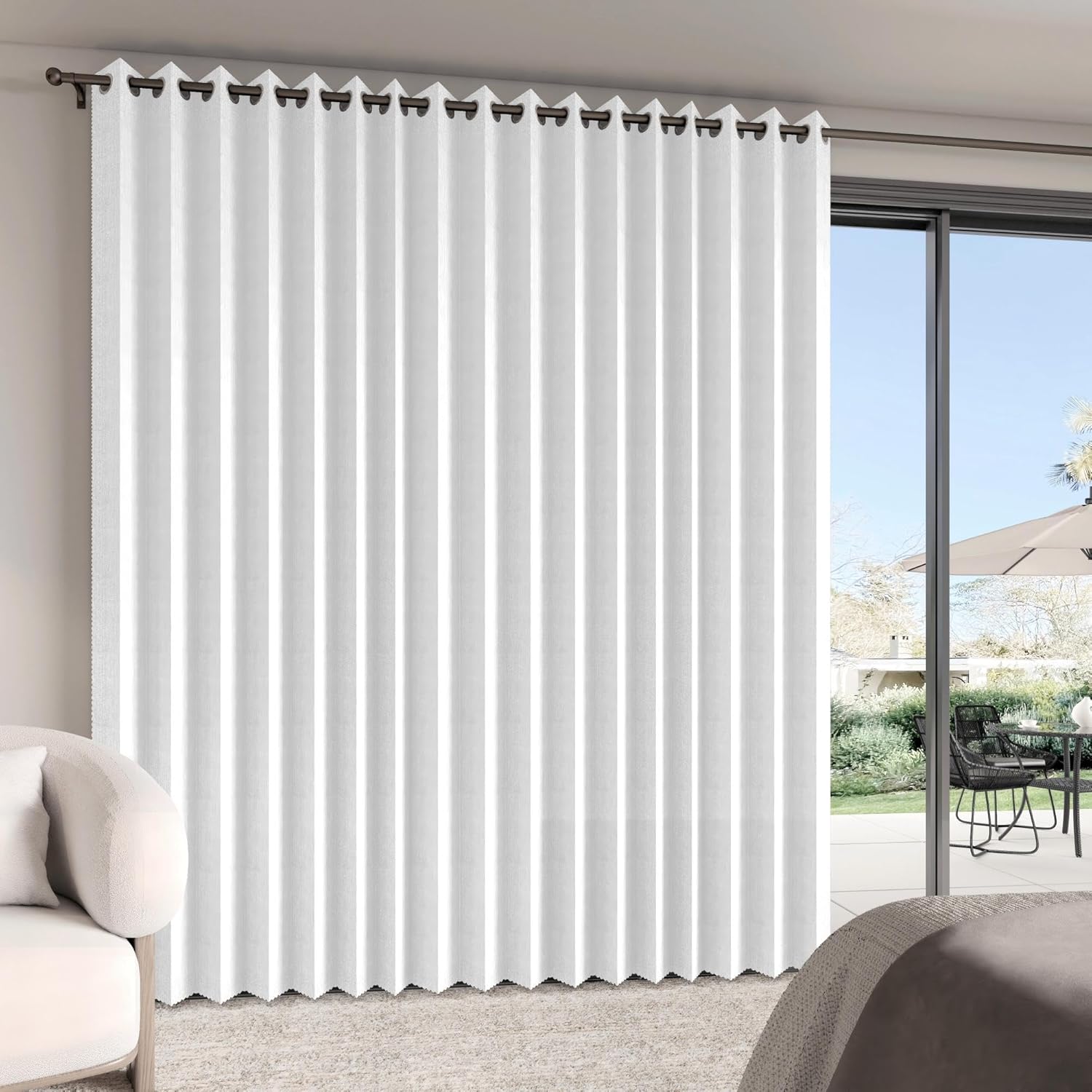 100% Blackout Accordion Style Door Curtain for Doorways Privacy Magnetic Door Curtain, Temporary Doors for A Room Privacy, 1 Panel, W45 x L80, Black