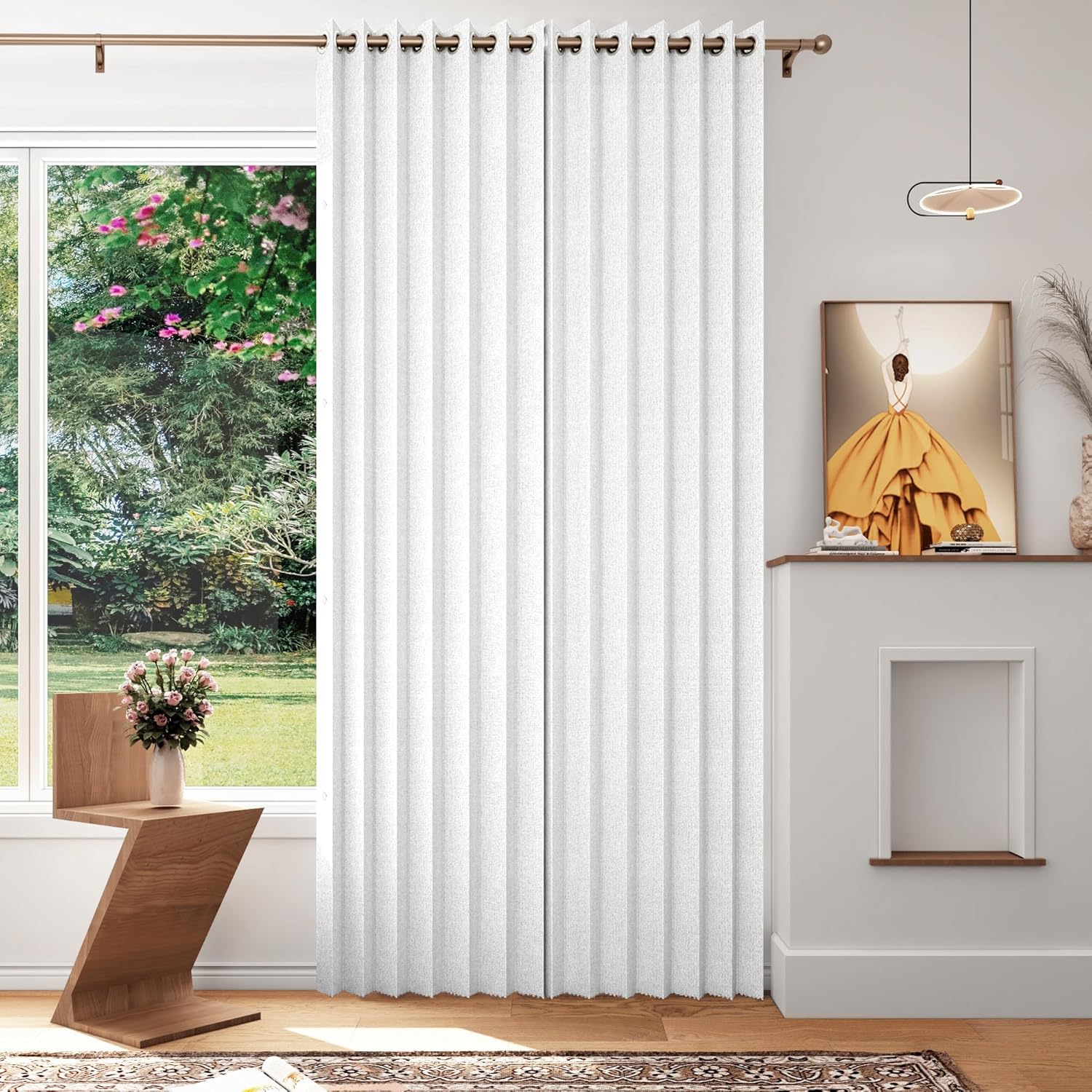 100% Blackout Accordion Style Door Curtain for Doorways Privacy Magnetic Door Curtain, Temporary Doors for A Room Privacy, 1 Panel, W45 x L80, Black